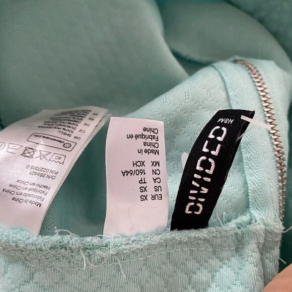 H&M sz XS blue‎ flare mini skirt - Picture 5 of 8